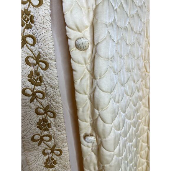 Sears at Home Wear Quilted Robe Long Lined Button Up Size Large Union Made 1970s - Picture 6 of 10